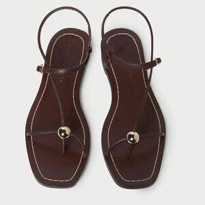 NEW Loeffler Randall size 7 Lara Espresso Leather Sandal